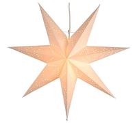 EGLO Lampada da tavolo con stella di Natale, decorazione luminosa a forma di stella di carta da appendere, lampada da finestra bianca con stella 3D e cavo di alimentazione, E14