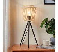 EGLO Lampada da tavolo Hykeham, altezza 57 cm, naturale/nero, bambù EGLO