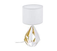 Eglo Lampada da Tavolo, in Acciaio, Bianco e Oro