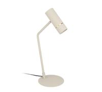 Eglo Lampada da tavolo LED Caminia, lampada per comodino con faretto, ideale per soggiorno e camera da letto, in metallo beige e oro, lampadina GU10, luce bianca calda
