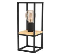 Eglo Lampada da tavolo Libertad – 35 cm nero/legno acciaio, attacco E27 con interruttore