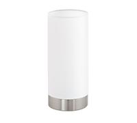 Eglo Lampada da Tavolo Pasteri a 1 Luce, in Tessuto, in Acciaio e Tessuto, Nichel Opaco, Attacco E27, con Touchscreen, Altezza 22.5 cm