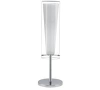 Eglo PINTO E27 Cromo, Trasparente, Bianco lampada da tavolo