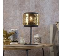 EGLO Sandbach - Lampada da tavolo, elegante lampada per il comodino, in metallo e ottone, lampada da tavolo per il soggiorno e la camera da letto, attacco E27