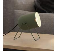 Eglo Tilston - Lampada da comodino con faretto orientabile, decorazione per la stanza, piccola tavolo in acciaio di colore verde, attacco E14, L 12,5 cm