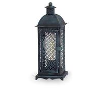 Eglo lampada da tavolo Winsham, lampada da tavolo a lanterna, luce da comodino in metallo patinato verde, lampada orientale deco per soggiorno, camera da letto e corridoio, E27