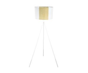 Eglo lampada da terra Arnhem, lampada da terra | vintage, boho, hygge, lampada da terra in carta, alghe, metallo in bianco, natura, lampada da soggiorno, lampada a passo, E27