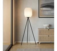 EGLO Lampada da terra Belgrave, altezza 141,5 cm, bianco/nero, metallo EGLO