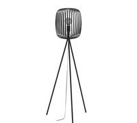 Eglo lampada da terra con treppiede Romazzina, lampada in metallo nero, illuminazione per salotto, attacco E27