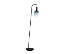 Eglo lampada da terra Cranley, lampada da pavimento minimalista in metallo nero, illuminazione per soggiorno, con interruttore, attacco lampadina E27, lampadina in vista