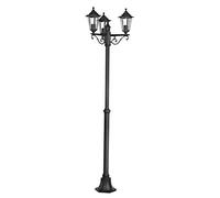 Eglo Lampada da terra da esterno Laterna 4, lampada da esterno a 3 | luci, lampada da terra in alluminio pressofuso e vetro, colore nero, portalampada E27, IP44