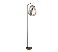 Eglo Lampada da terra Espinal, illuminazione soggiorno con paralume in filo, piantana in metallo bronzato, 139,5 cm