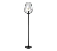 EGLO Lampada da terra Newtown, piantana vintage a uno punto luce, lampada a stelo retrò in acciaio, nero, E27, incl interruttore a pedale