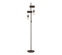 Piantana Industrial Townshend 4 2 Luci Acciaio Marrone Invecchiato E Nero