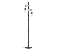 EGLO Lampada da Terra Townshend, Lampada a Stelo in Design Industrial Vintage a Due Punti Luce, piantana retrò in Acciaio, Nero, Marrone, E27, incl Interruttore, Certificazione FSC