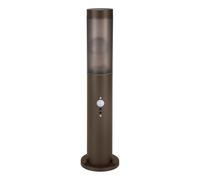 EGLO Lampada Helsinki da esterni, lampada a terra con rilevatore di movimento, illuminazione per giardini, patio, in acciaio inox di colore marrone ruggine, IP44, altezza 45 cm, attacco E27