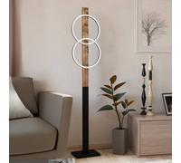 EGLO Lampada LED da pavimento Boyal, marrone, altezza 150 cm, legno, a 2 luci. EGLO