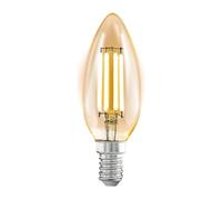EGLO Lampada LED E14, lampadina vintage ambra a candela per illuminazione