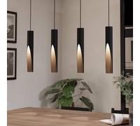 EGLO Lampada LED sospesa Barbotto nero/rovere, 4 luci EGLO