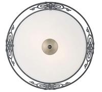 Plafoniera Classico Mestre Acciaio Marrone Anticato 2 Luci E27