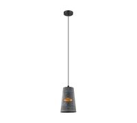 EGLO Lampadario a sospensione Honeybourne, 1 lampada a sospensione vintage, industriale, retrò, lampada a sospensione in acciaio zincato, oro anticato, nero, lampada da tavolo da pranzo, lampada da