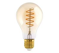 Eglo Lampadina a LED E27, dimmerabile, a spirale, stile vintage, 8 W (equivalente a 60 W), 806 lumen, luce bianca calda, 2700 K, lampadina Edison A60, Ø 6 cm