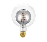 Eglo Lampadina a sfera E27, dimmerabile, a spirale, stile rétro, molto grande, in vetro fumé e trasparente, 2 W, 80 lumen, luce bianca calda, 2000 K, Ø 12,5 cm