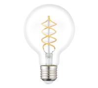 Eglo Lampadina Globe LED a spirale, attacco E27, lampadina decorativa vintage con design rétro, 7,3 Watt, luce bianca calda, 806 lumen, 2700 k, lampadina Edison G80, diametro 8 cm