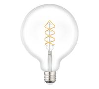 Eglo Lampadina Globe LED a spirale, attacco E27, lampadina decorativa vintage con design rétro, 7,3 Watt, luce bianca calda,806 lumen, 2700 k, lampadina Edison G125, diametro 12,5 cm