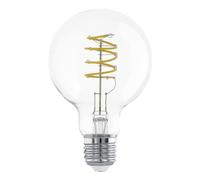 Eglo Lampadina Globe LED a spirale, attacco E27, lampadina decorativa vintage con design rétro, 7,3 Watt, luce bianca calda,806 lumen, 2700 k, lampadina Edison G125, diametro 12,5 cm