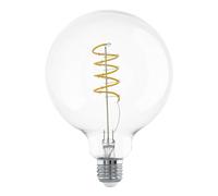 Eglo Lampadina Globe LED a spirale, attacco E27, lampadina decorativa vintage con design rétro, 7,3 Watt, luce bianca calda, 806 lumen, 2700 k, lampadina Edison G80, diametro 8 cm