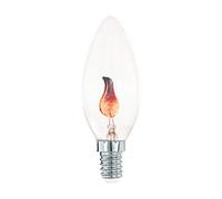 Eglo Lampadina LED E14 con Effetto Fiamma, 1.3 Watt, E14, C35, Ø 3.5 cm, Luce Bianca Calda