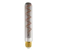EGLO lampadina LED E27 dimmerabile, luce a spirale a forma di tubo, lampadina vintage, design retrò, vetro fumè, 4 Watt, 50 Lumen, bianco caldo, 1700k, Edison T30, Ø 3 cm