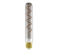 EGLO lampadina LED E27 dimmerabile, luce a spirale a forma di tubo, lampadina vintage, design retrò, vetro fumè, 4 Watt, 50 Lumen, bianco caldo, 1700k, Edison T30, Ø 3 cm
