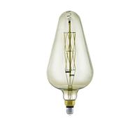 EGLO Lampadina LED E27 dimmerabile, Smoky Vintage in Big Size Ø 16,5 cm, lampada LED per illuminazione retrò, 8 Watt (equivalente a 45 Watt), 600 lm, E27 LED bianco caldo, 3000 K, lampadina Edison, D165