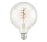 Eglo LED E27, lampadina a globo con spirale, lampada vintage, illuminazione retrò, 4 Watt (equivalente a 26 Watt), 270 Lumen, illuminante bianco caldo, 2200k, Edison G125, Ø 12,5 cm