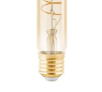 Eglo lampadina LED E27 dimmerabile, luce a spirale a forma di tubo, lampadina vintage, design retrò, ambra, 4 Watt, 180 Lumen, bianco caldo, 1600k, Edison T30, Ø 3 cm