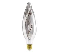 Eglo Lampadina XXL E27, dimmerabile, a spirale, stile rétro, molto grande, in vetro fumé, 4 W, 100 lumen, luce bianca calda, 2000 K, lunghezza 25,5 cm