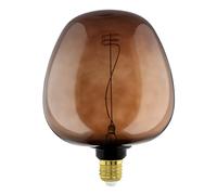 Eglo Lampadina XXL E27, dimmerabile, a spirale, stile rétro, molto grande, marrone cognac, 4 W, 40 lumen, luce bianca calda, 2000 K, lunghezza 25,5 cm