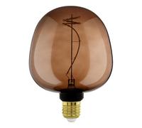 Eglo Lampadina XXL E27, dimmerabile, a spirale, stile rétro, molto grande, marrone cognac, 4 W, 40 lumen, luce bianca calda, 2000 K, lunghezza 18 cm