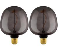 Eglo Lampadina XXL E27, dimmerabile, a spirale, stile rétro, molto grande, nera, 4 W, 40 lumen, luce bianca calda, 2000 K, lunghezza 18 cm (Confezione da 2)