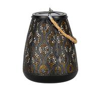 Eglo Lanterna solare per esterni Z_Solar, lampada da tavolo per giardino e balcone, luce decorativa esterna in metallo e plastica nero-oro, illuminazione calda