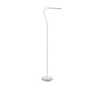 Eglo Laroa Lampada LED a piantana con interruttore dimmer touch progressivo a sfioro, lampada da pavimento in plastica bianca, lampada LED da ufficio colore bianco neutro