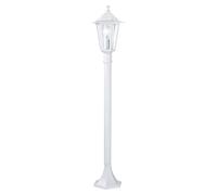 Eglo Laterna 5 Lampada a piantana per esterni, lampada a 1 luce per esterni, lampada in fusione di alluminio e vetro, colore: bianco, attacco: E27, IP44