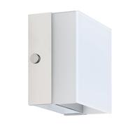 EGLO LED Applique Alea 2, lampada da parete a 1 fiamma | moderna, illuminazione interna in metallo e vetro, lampada da soggiorno cromata e bianca, lampada LED da corridoio luce calda