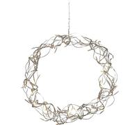 EGLO LED corona luminosa, luce da finestra natalizia in filo e plastica | argento, corona di Natale illuminata, decorazione per finestra soggiorno, bianco caldo, Ø 30 cm, cavo lungo 3 m