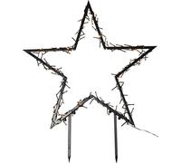 Eglo LED decorazione con picchetto Spiky, ornamento da giardino | per esterni, stella decorativa da giardino, stella di Natale illuminata in acciaio nero, luce calda, IP44