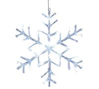 Eglo LED decorazione da finestra sospesa Antarctica, ornamento pendente fiocco di neve, luce decorativa, acciaio, plastica bianca, trasparente, illuminazione fredda IP44