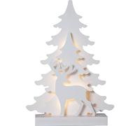 EGLO LED decorazione natalizia, silhouette in legno foresta | con cervo, paesaggio invernale con timer e illuminazione a batteria, luce calda