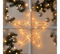 Eglo LED Decorazione Natalizia Stella Cromata per Finestra, 38 cm